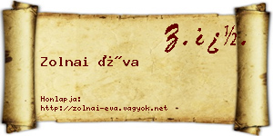 Zolnai Éva névjegykártya