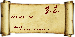 Zolnai Éva névjegykártya