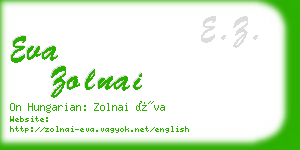 eva zolnai business card